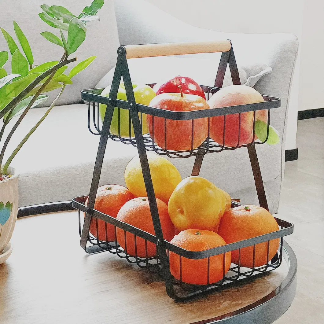 CESTA 2 NIVEL FRUTA SOPORTE CUENCO BANDEJA MOSTRADOR RONDON - 2