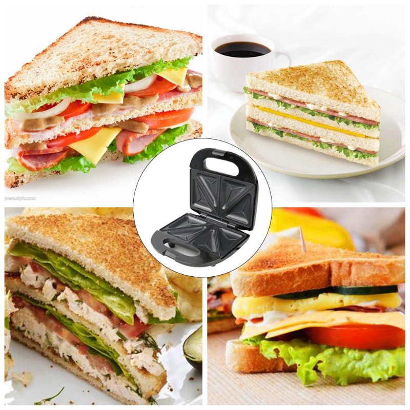 MÁQUINA SANDWICHES TRIANGULARES TOSTADORA PAN RONDON CAPACIDAD 2 - 8