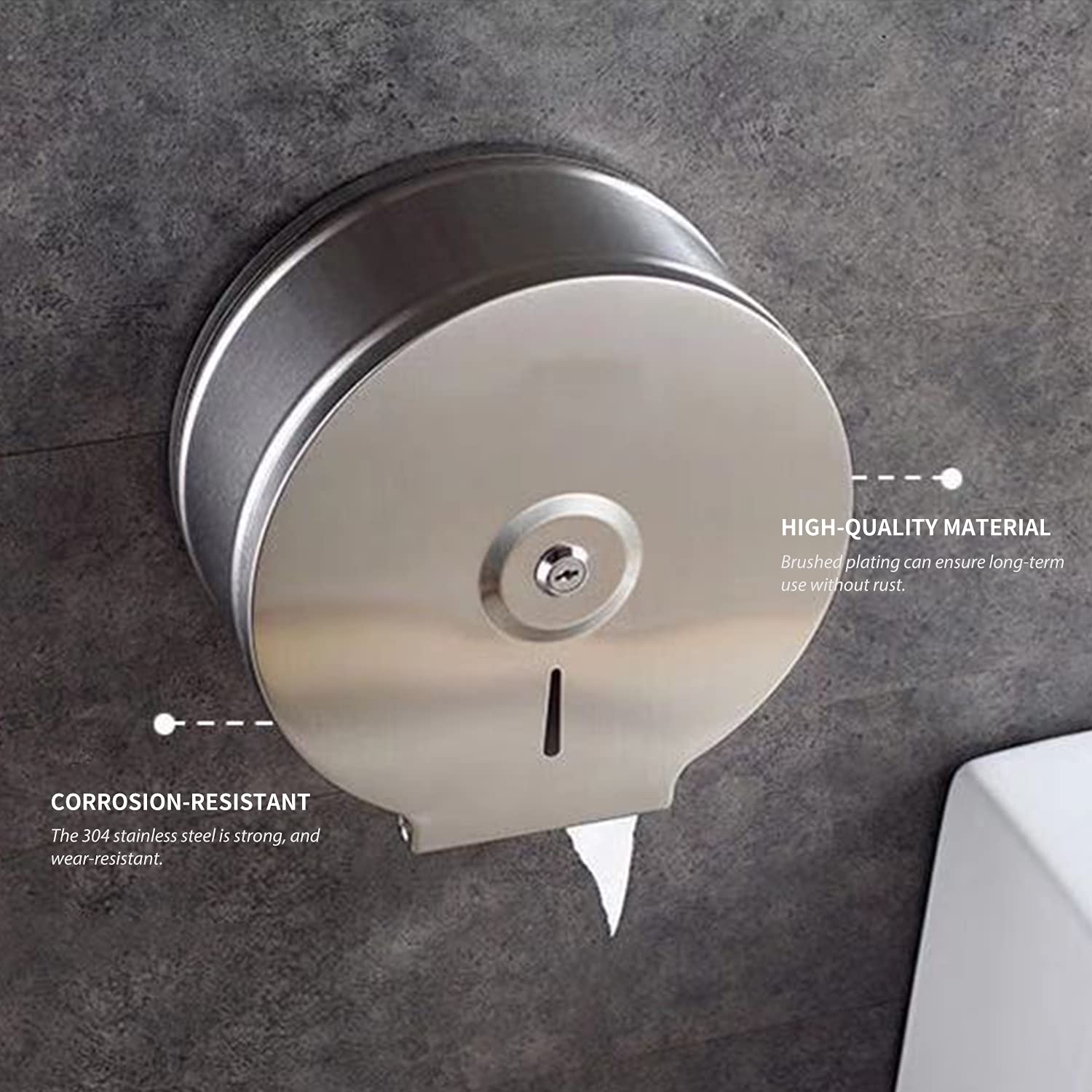 SOPORTE PAPEL HIGIENICO DISPENSADOR TOALLAS PARED RONDON - 4