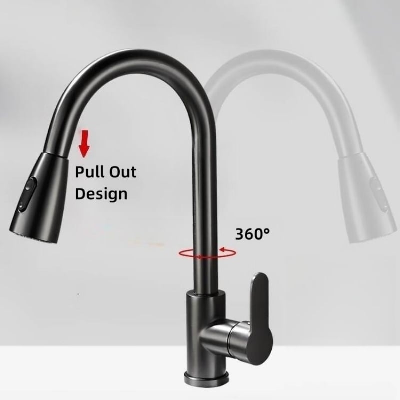 GRIFO COCINA ROCIADOR EXTRAÍBLE PALANCA FREGADERO RONDON - 4