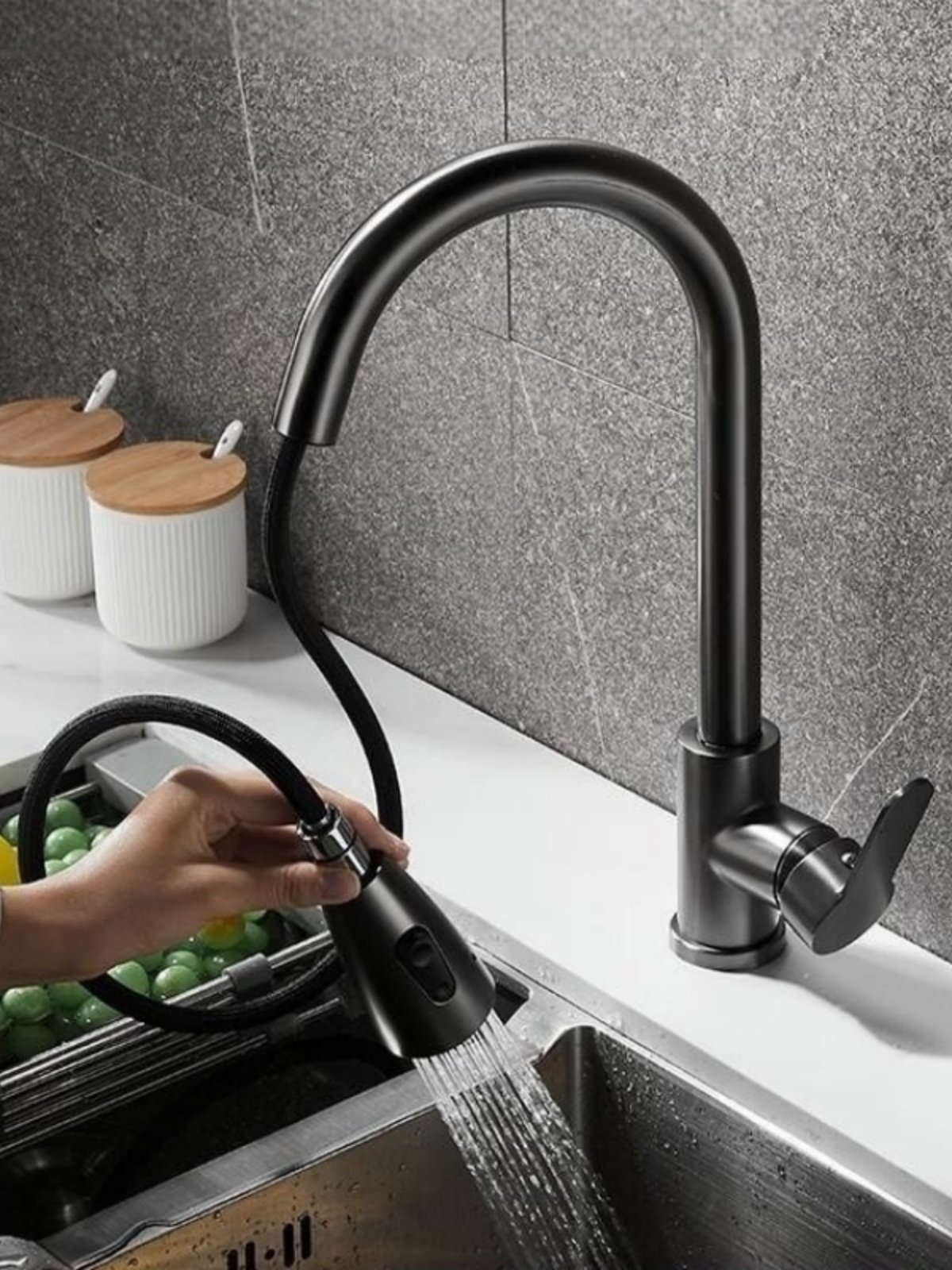 GRIFO COCINA ROCIADOR EXTRAÍBLE PALANCA FREGADERO RONDON - 5