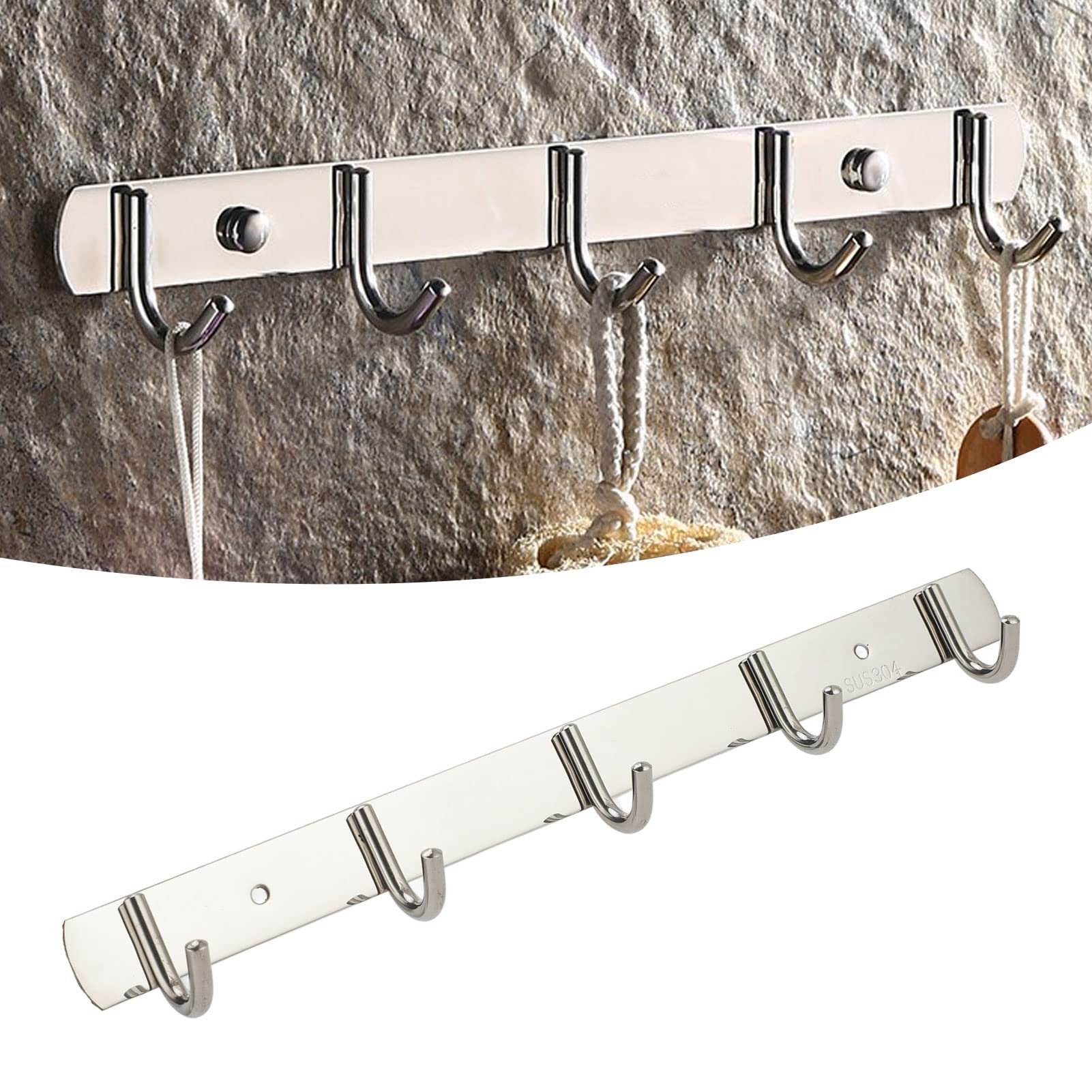 COLGADOR PARED PERCHA 5 GANCHOS ABRIGO AHORRO ESPACIO RONDON - 2
