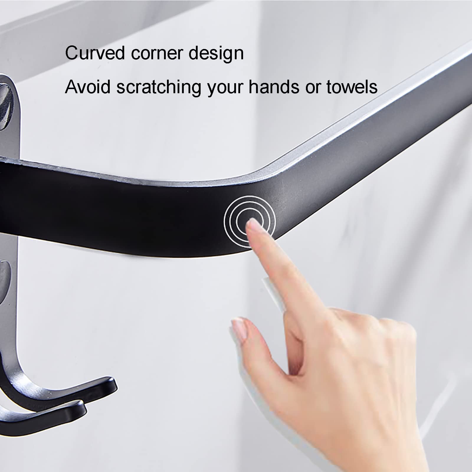 GANCHOS TOALLAS PERCHA DOBLES TOALLERO PARED MANO RONDON - 2