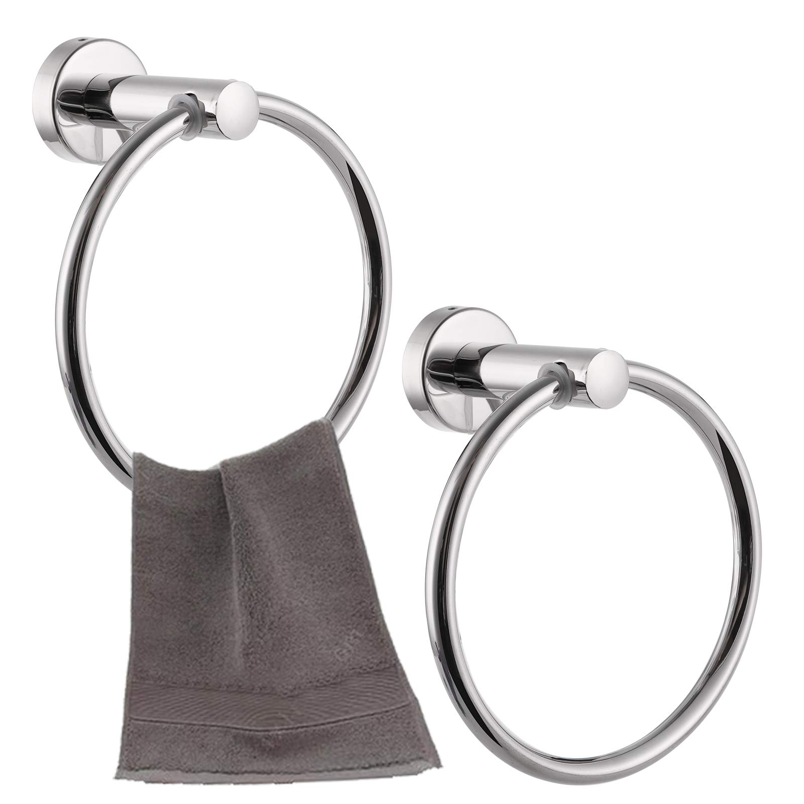ANILLO TOALLA BAÑO TOALLERO SOPORTE PARED MANO RONDON - 3