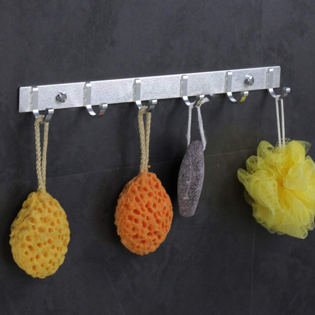 GANCHOS METAL 6 PERCHA PARED ROPA BATA PERCHERO RONDON - 4