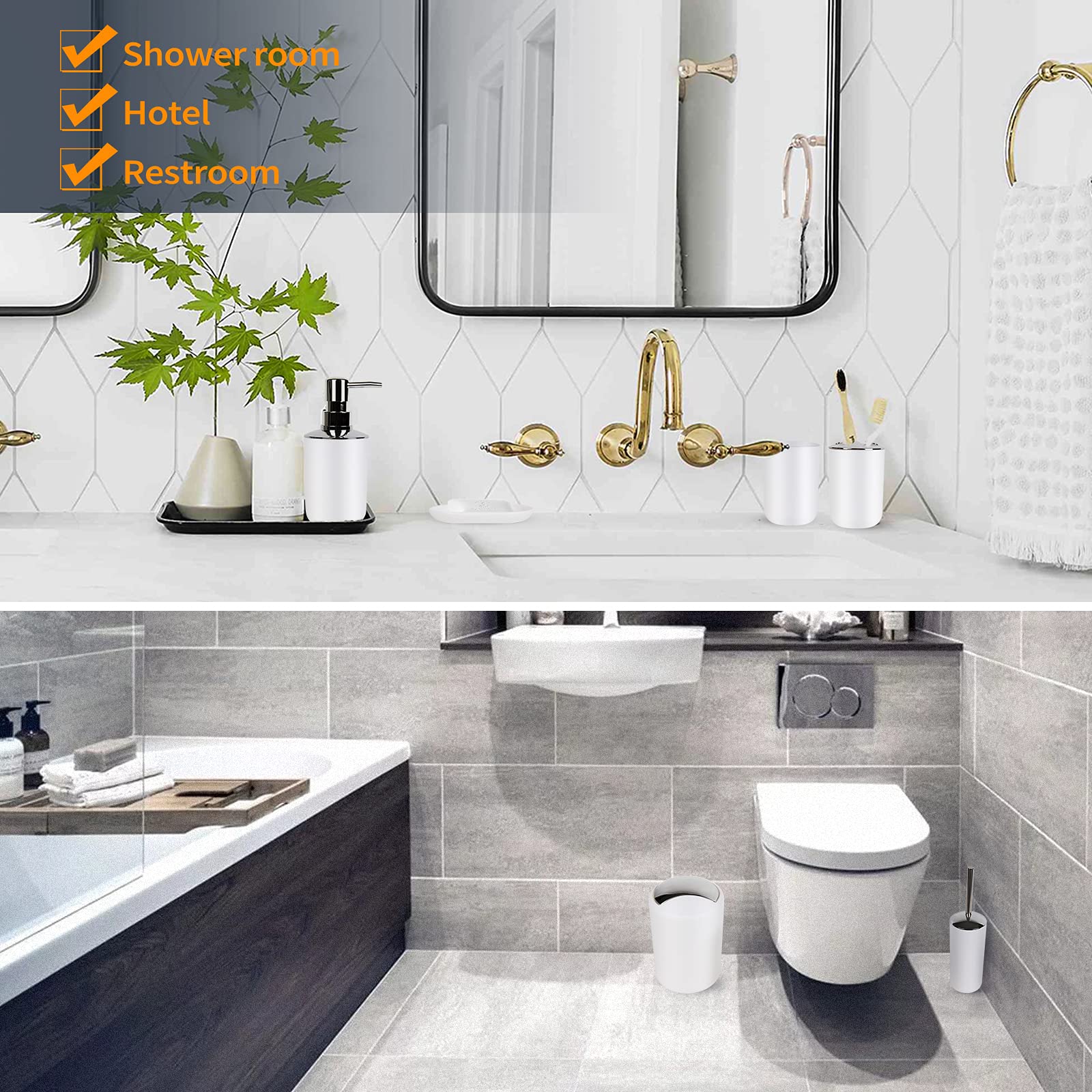 JUEGO ACCESORIOS BAÑO 6 PIEZAS DECORACION MODERNO RONDON - 5