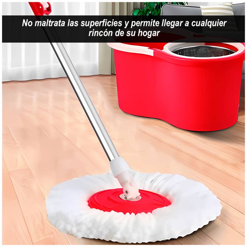FREGONA GIRATORIA AUTOMATICA CUBO PRESION TRAPEAR RONDON - 1