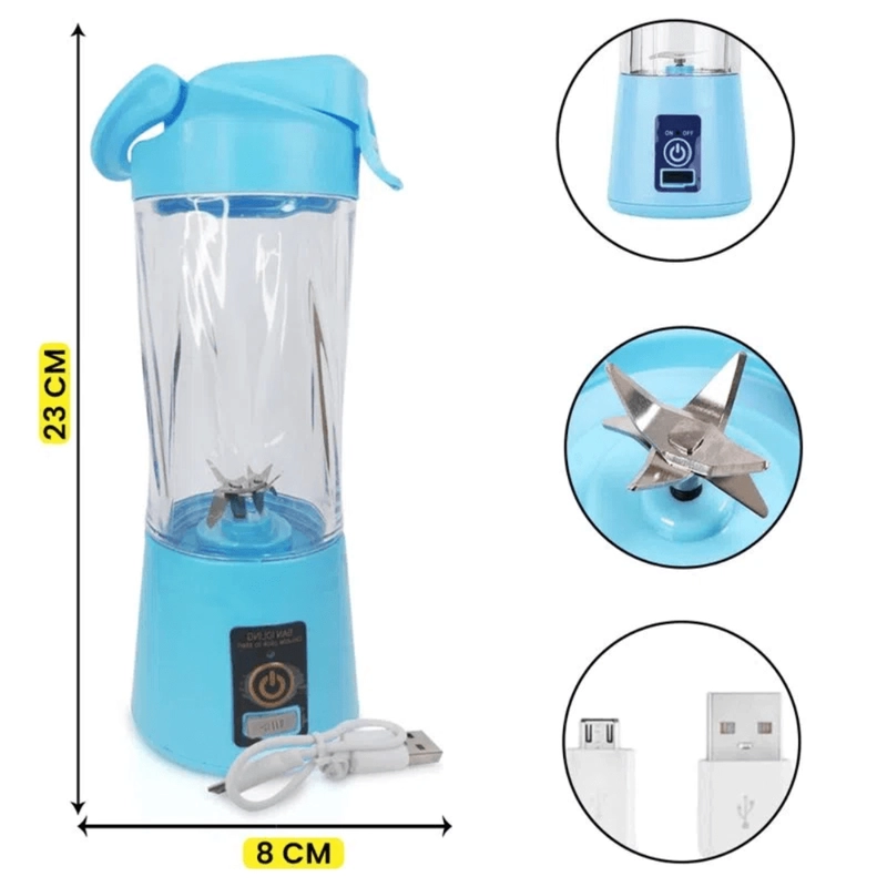 LICUADORA NUEVO RECARGABLE USB CUCHILLAS MULTIFUNCIONAL RONDON - 9
