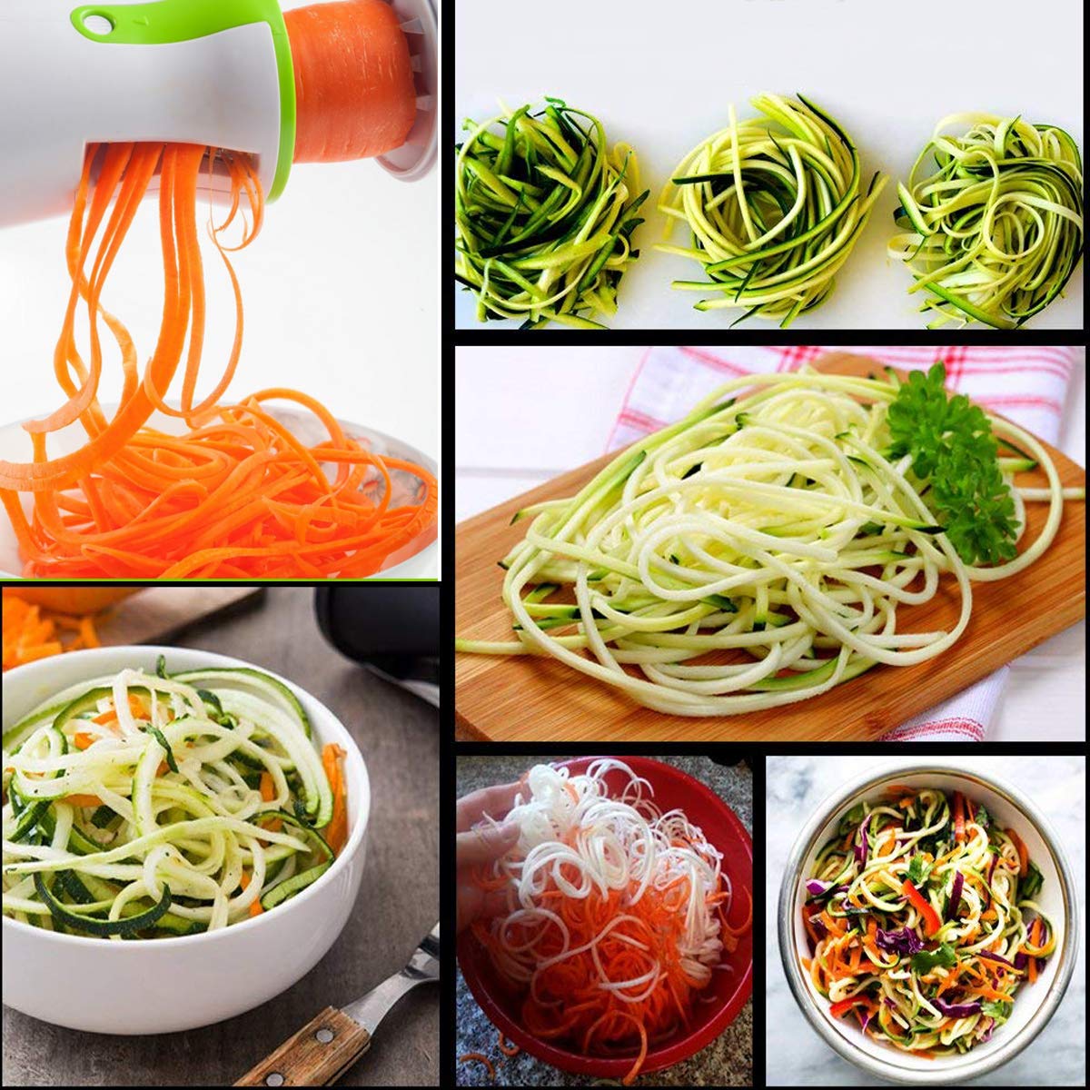 ESPIRALIZADOR VERDURAS MÁQUINA FIDEOS CALABACÍN CORTE RONDON - 3
