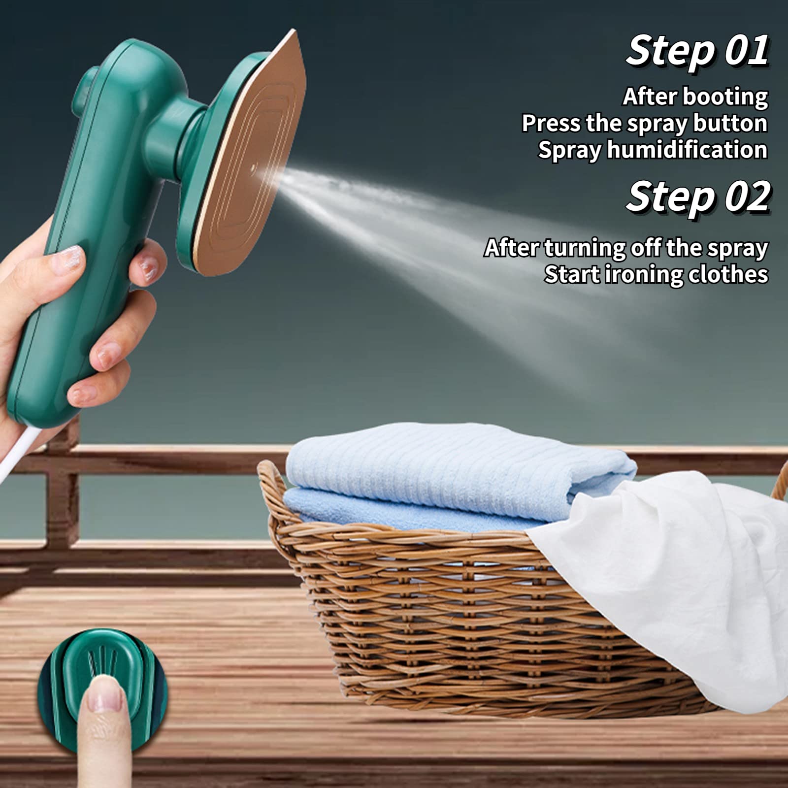 PLANCHA VAPOR PROFESIONAL PORTÁTIL MANO ROPA HOGAR RONDON 30W - 7