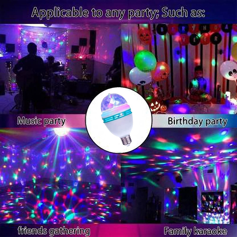 BOMBILLA LED COLORES GIRATORIO CRISTAL DISCO DJ RONDON - 4