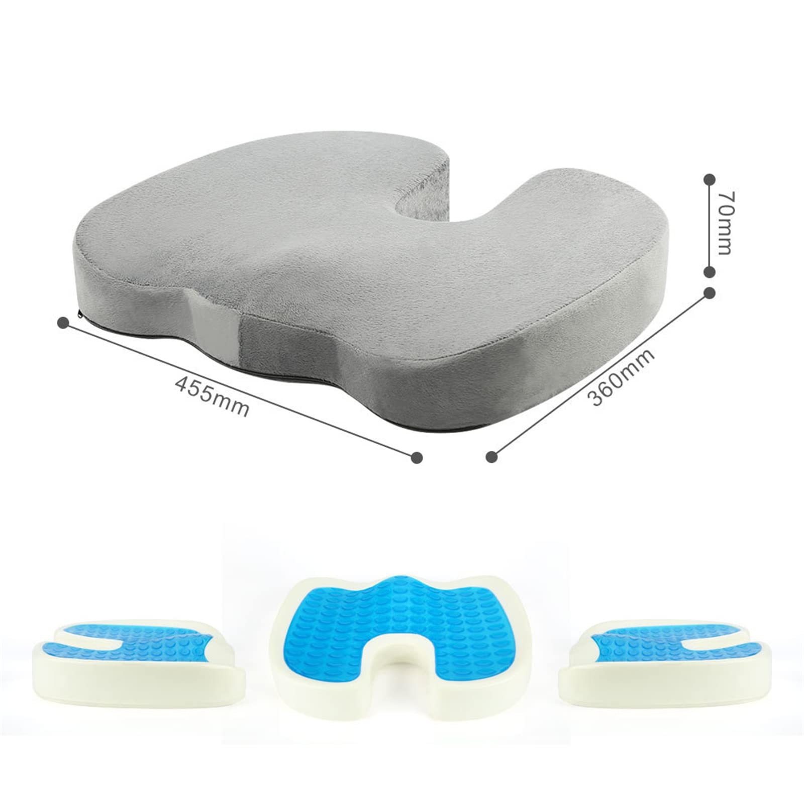 COJÍN ASIENTO VISCOELÁSTICO ALIVIO DOLOR VIAJE RONDON MULTICOLOR - 1
