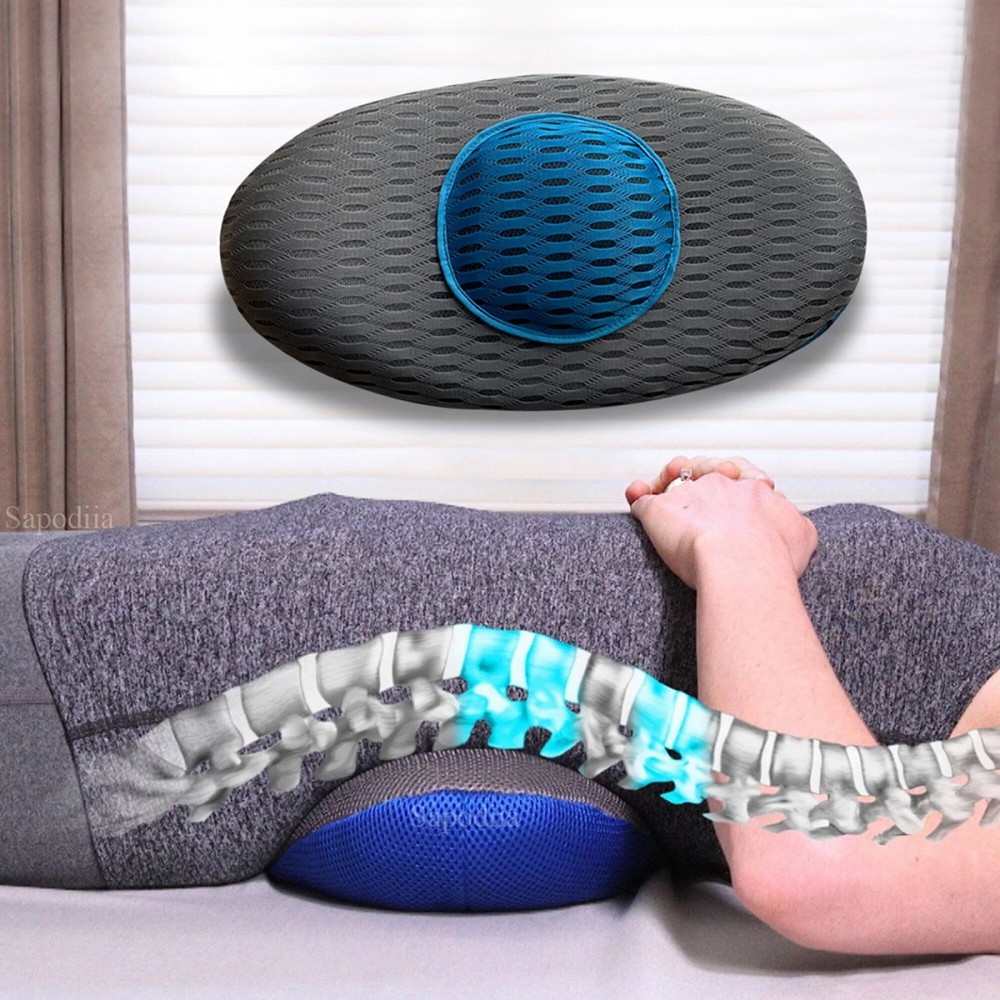 ALMOHADA LUMBAR APOYO ESPALDA DISEÑO ERGONOMICO RONDON MULTICOLOR - 3