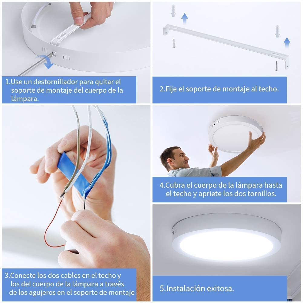 PLAFÓN TECHO LED FRÍO PANEL ILUMINACIÓN COMEDOR RONDON - 6