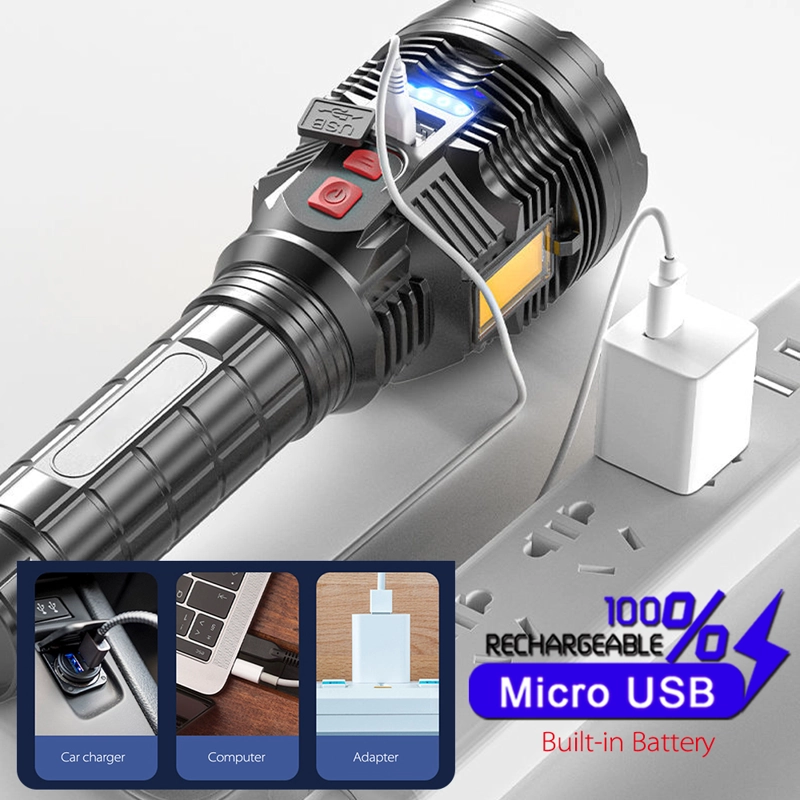 LINTERNA PORTÁTIL ULTRABRILLANTE LED RECARGABLE USB RONDON - 1