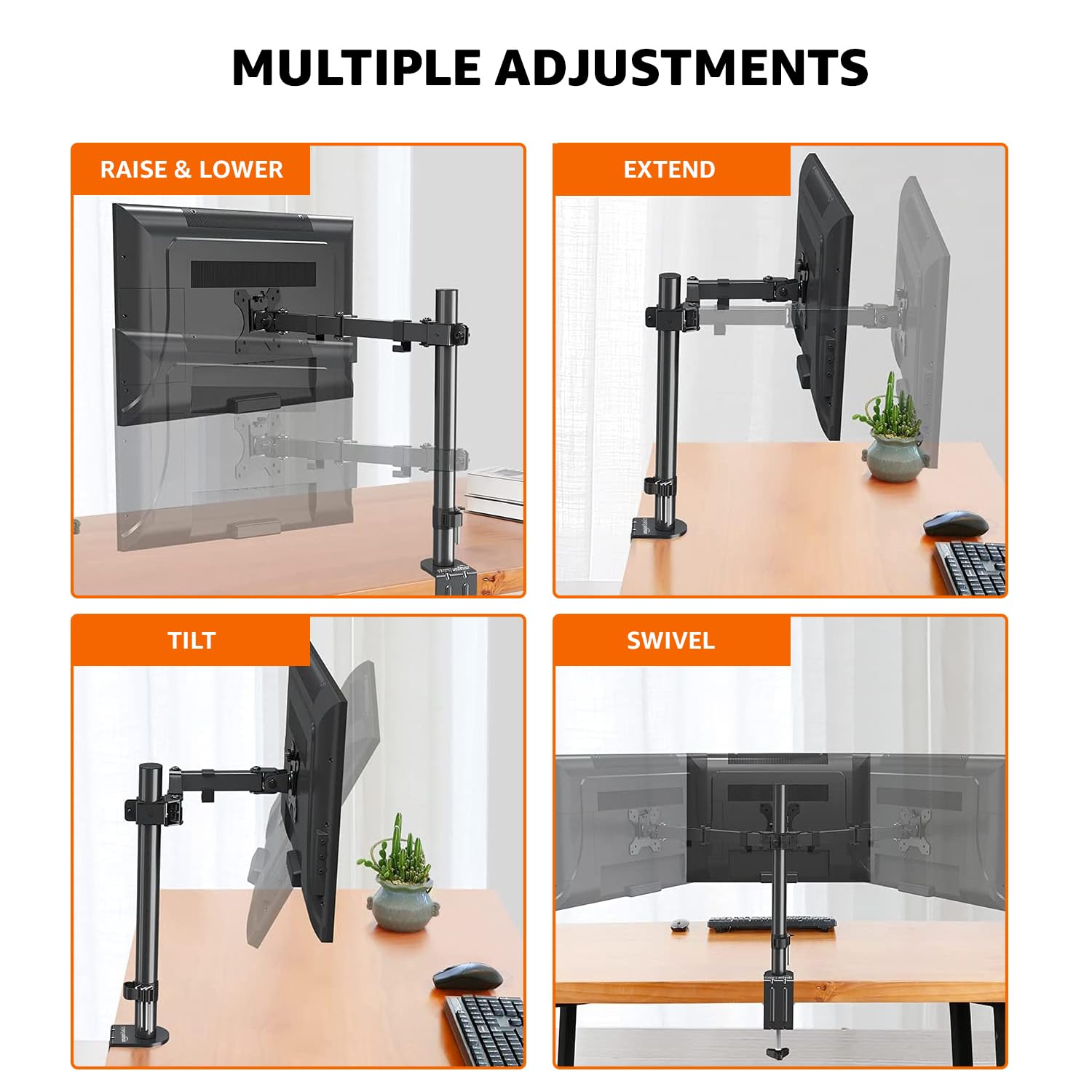 SOPORTE MONITOR ÚNICO PANTALLA BRAZO GIRATORIO RONDON - 3