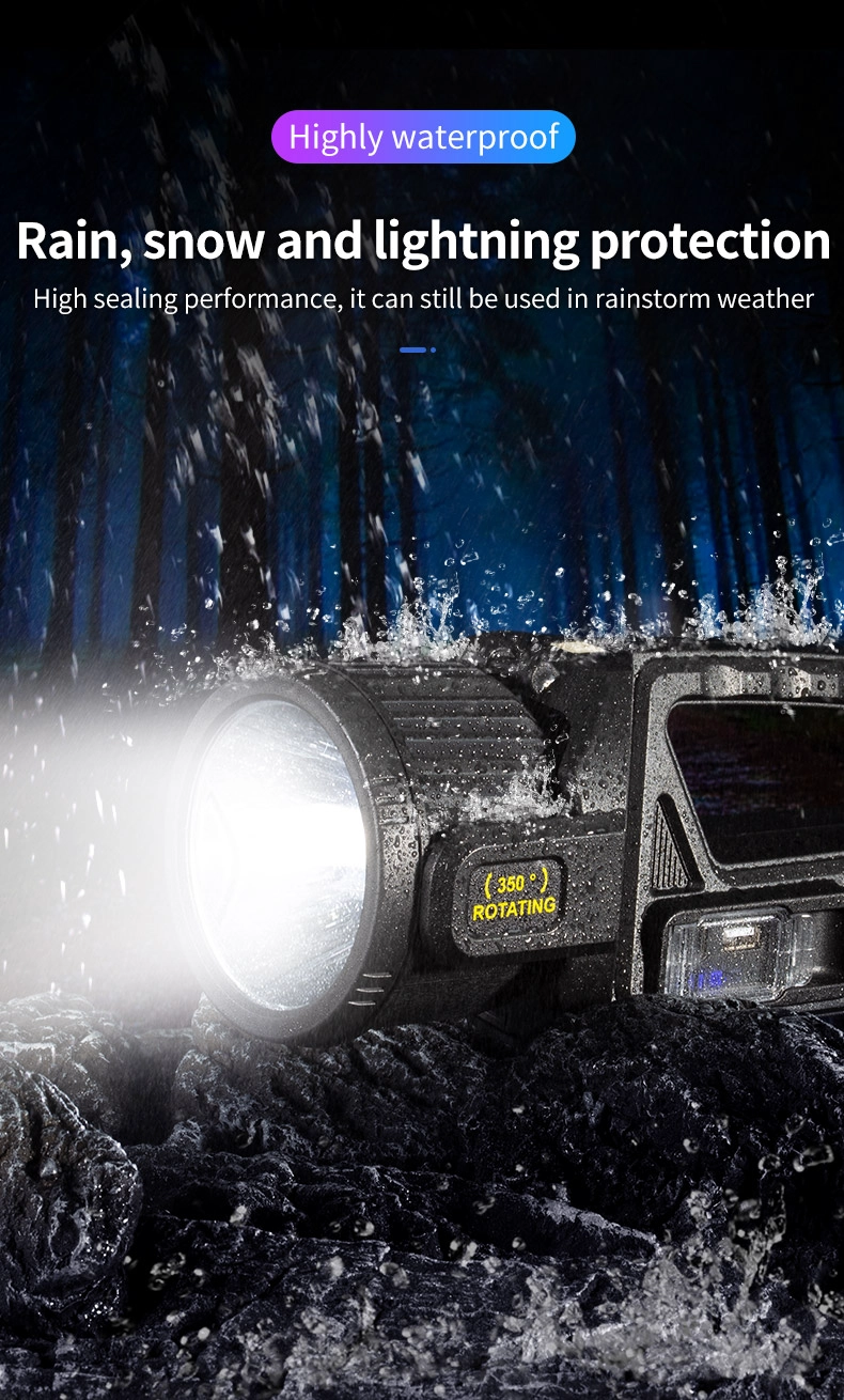 LINTERNA LED RECARGABLE GIRATORIO EXTERIORES SOLAR RONDON - 1