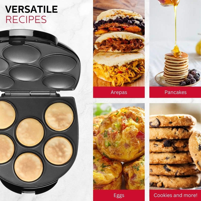 MÁQUINA MULTI ALIMENTOS AREPAS CUP CAKE ANTIADHERENTE RONDON CAPACIDAD 6 - 5
