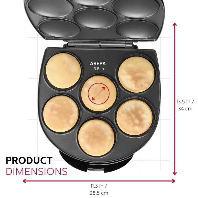 MÁQUINA MULTI ALIMENTOS AREPAS CUP CAKE ANTIADHERENTE RONDON CAPACIDAD 6 - 6