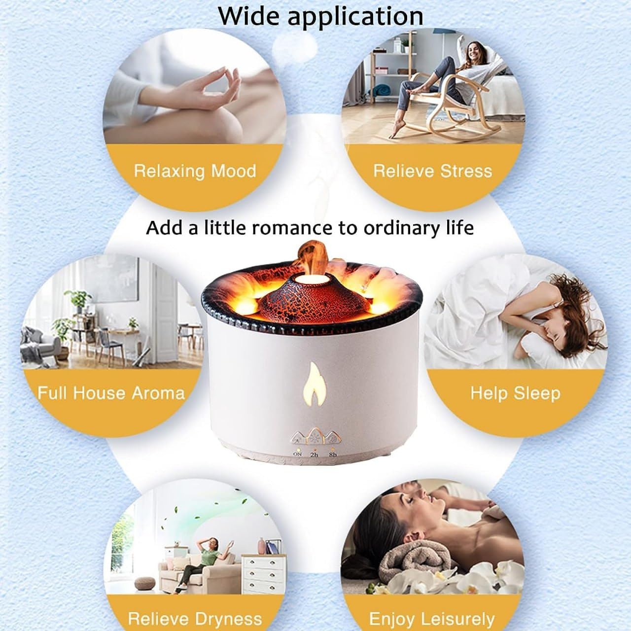 HUMIDIFICADOR AIRE ULTRASÓNICO USB DIFUSOR AROMA RONDON - 8