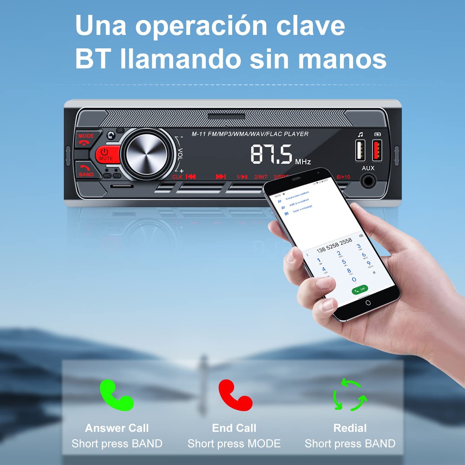 REPRODUCTOR AUTOESTÉREO BLUETOOTH USB FM ANDROID AUTO RONDON - 6