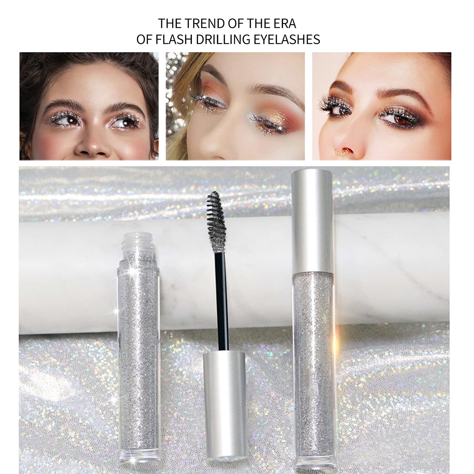 MÁSCARA PESTAÑAS BRILLANTE COLORIDAS MAQUILLAJE ROSTRO RONDON - 3