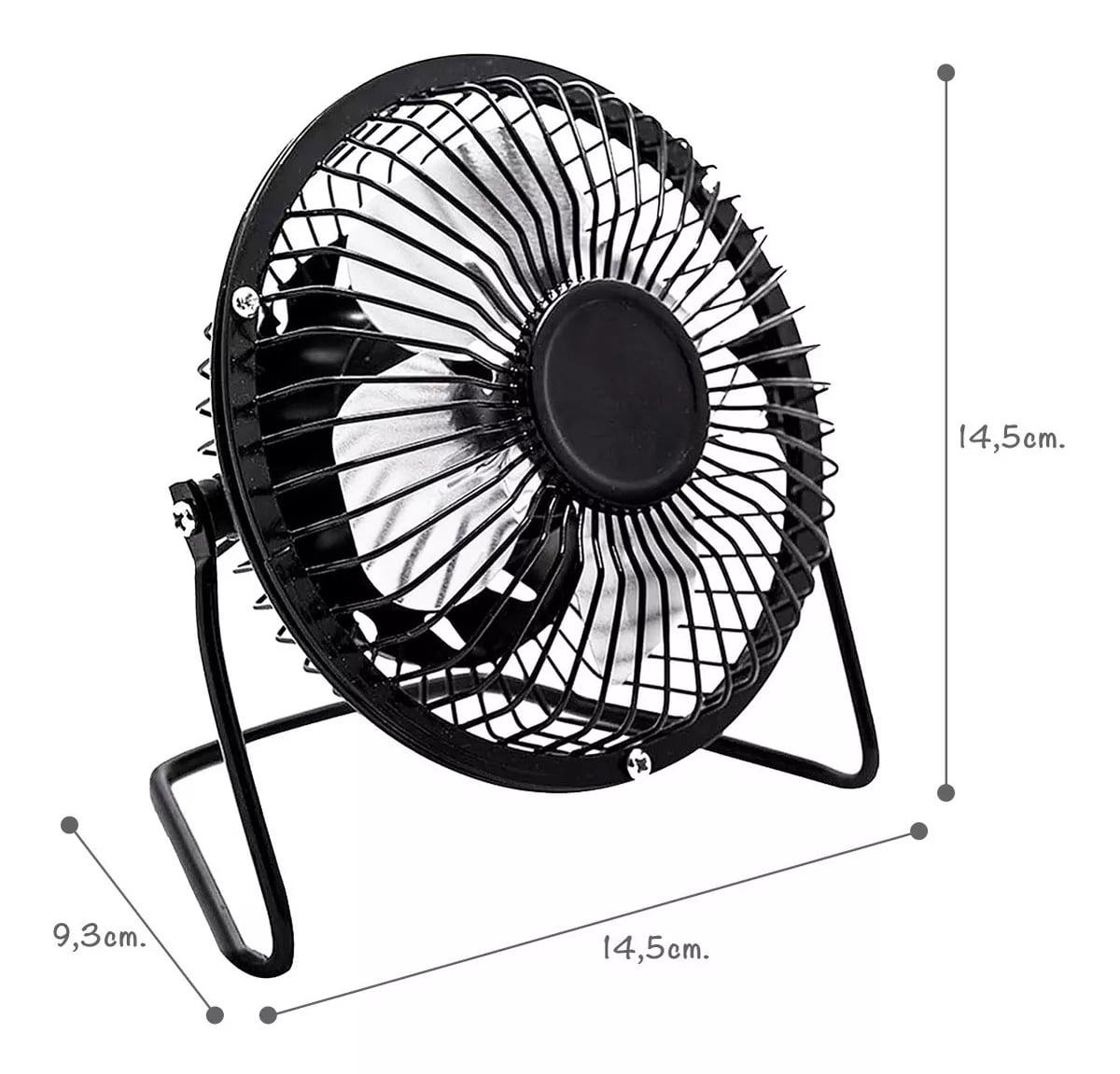 VENTILADOR SILENCIOSO GIRATORIO 360 USB VIAJES MESA RONDON - 2