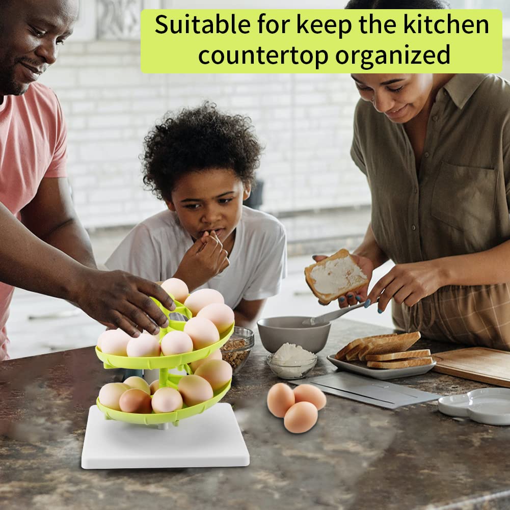 PORTA HUEVOS FRUTAS ESPIRAL AHORRADOR ESPACIO COCINA RONDON - 2