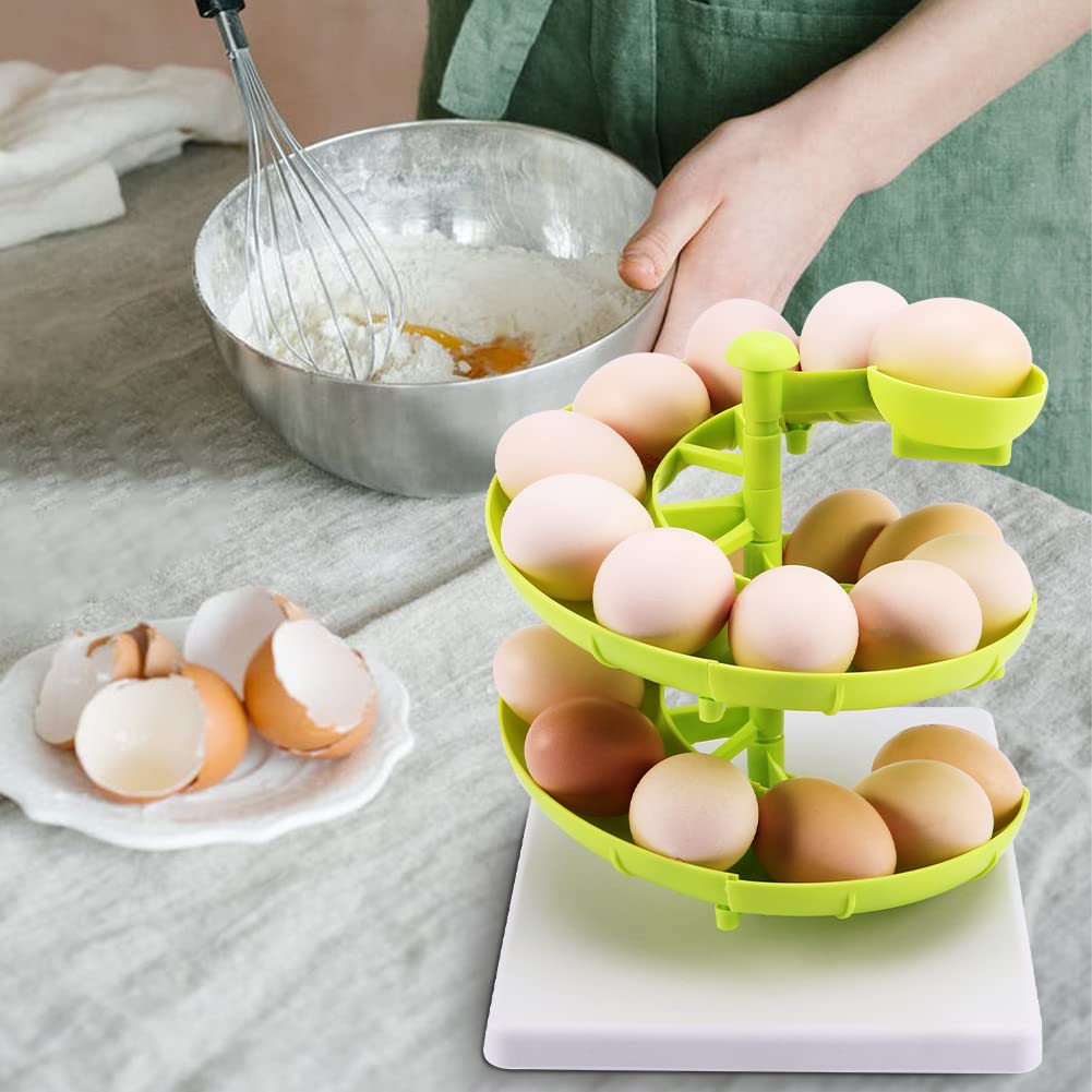 PORTA HUEVOS FRUTAS ESPIRAL AHORRADOR ESPACIO COCINA RONDON - 3