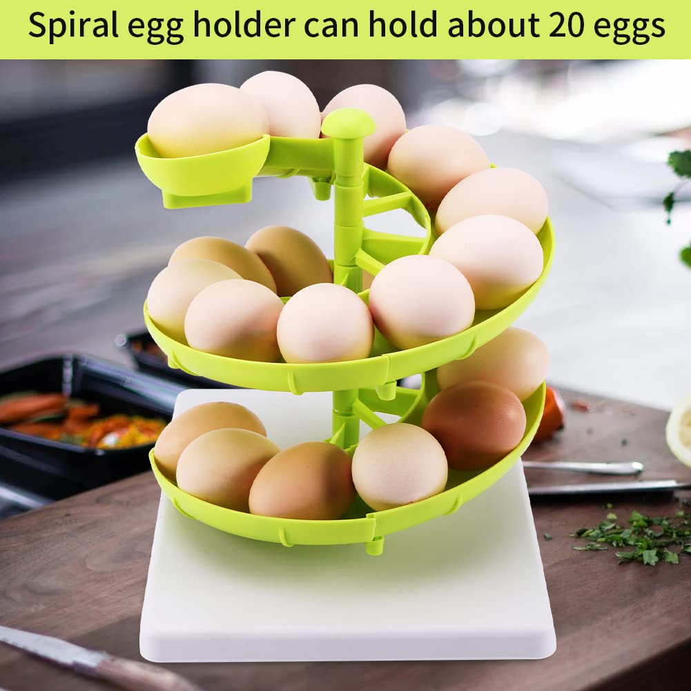 PORTA HUEVOS FRUTAS ESPIRAL AHORRADOR ESPACIO COCINA RONDON - 4
