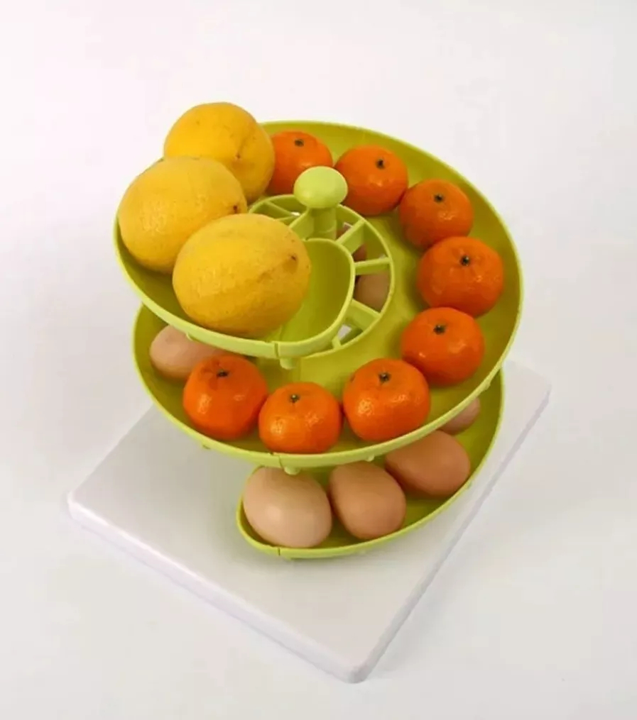 PORTA HUEVOS FRUTAS ESPIRAL AHORRADOR ESPACIO COCINA RONDON - 7