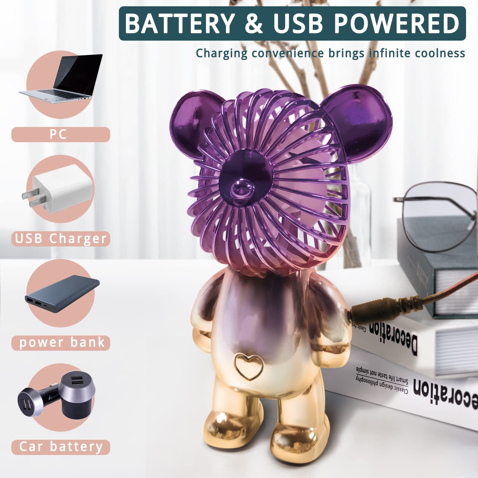 VENTILADOR USB DORMITORIO PORTATIL DURADERO PERFECTO RONDON - 2