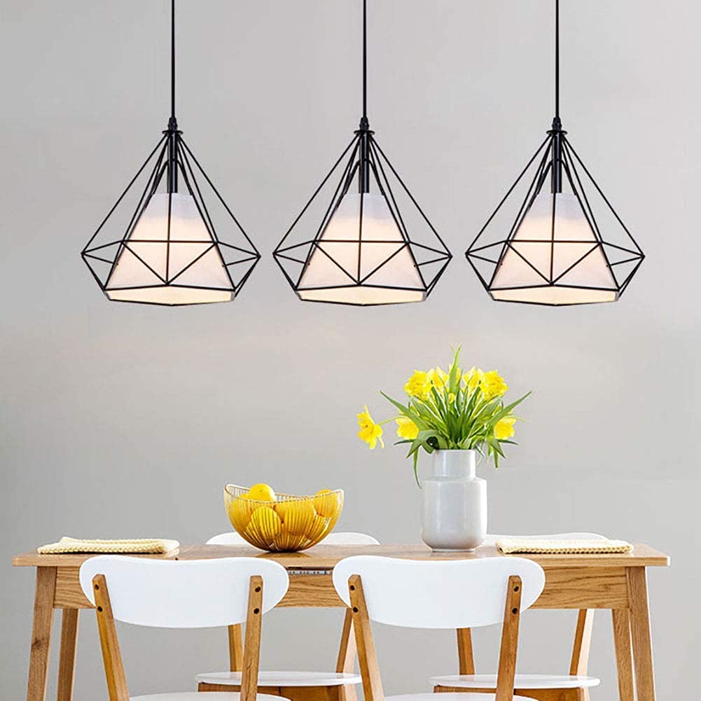 LÁMPARA COLGANTE VINTAGE DISEÑO 3 DIAMANTE ESTILO MODERNO - 4