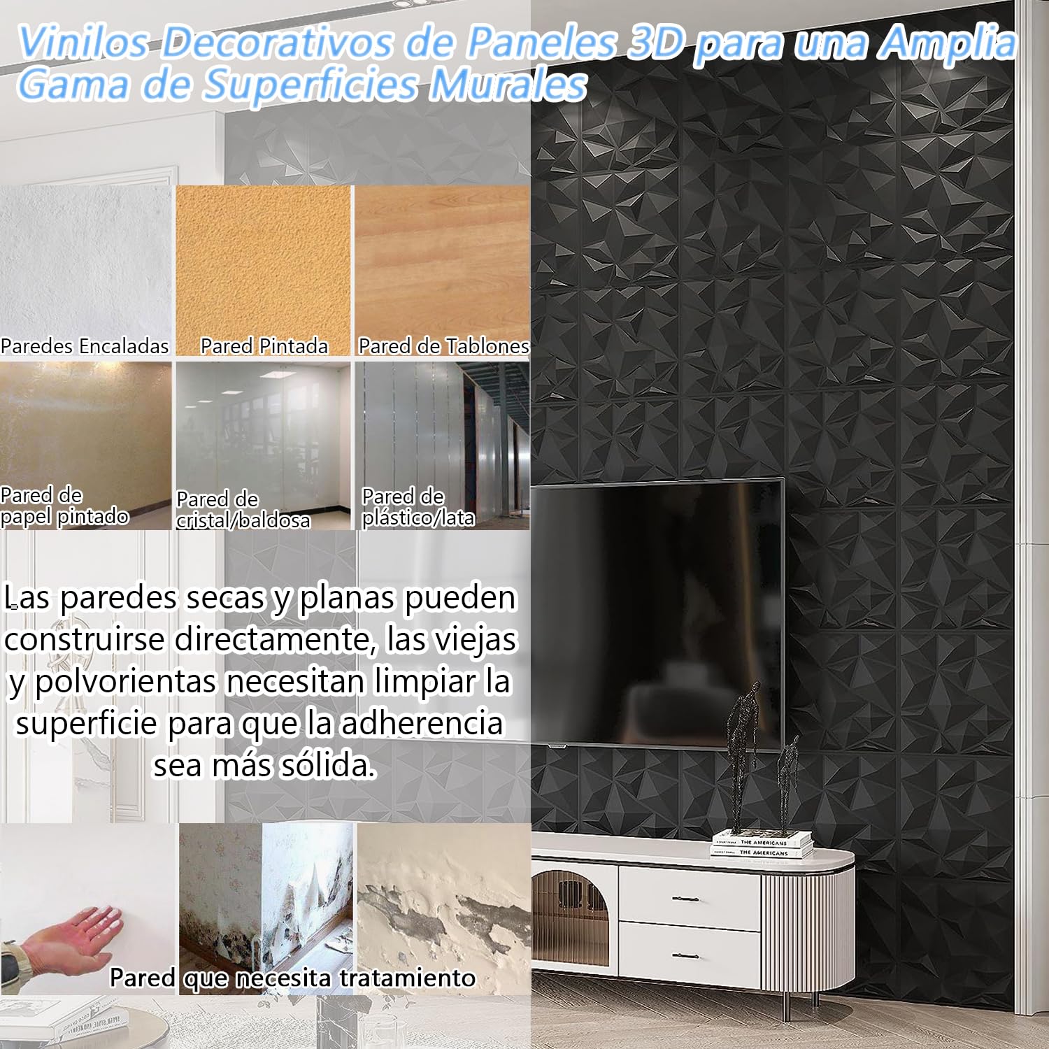 PANEL DE PARED 13PM NUEVO DECORACIÓN ESTÉREO 3D ADHESIVO HOGAR RONDON - 1
