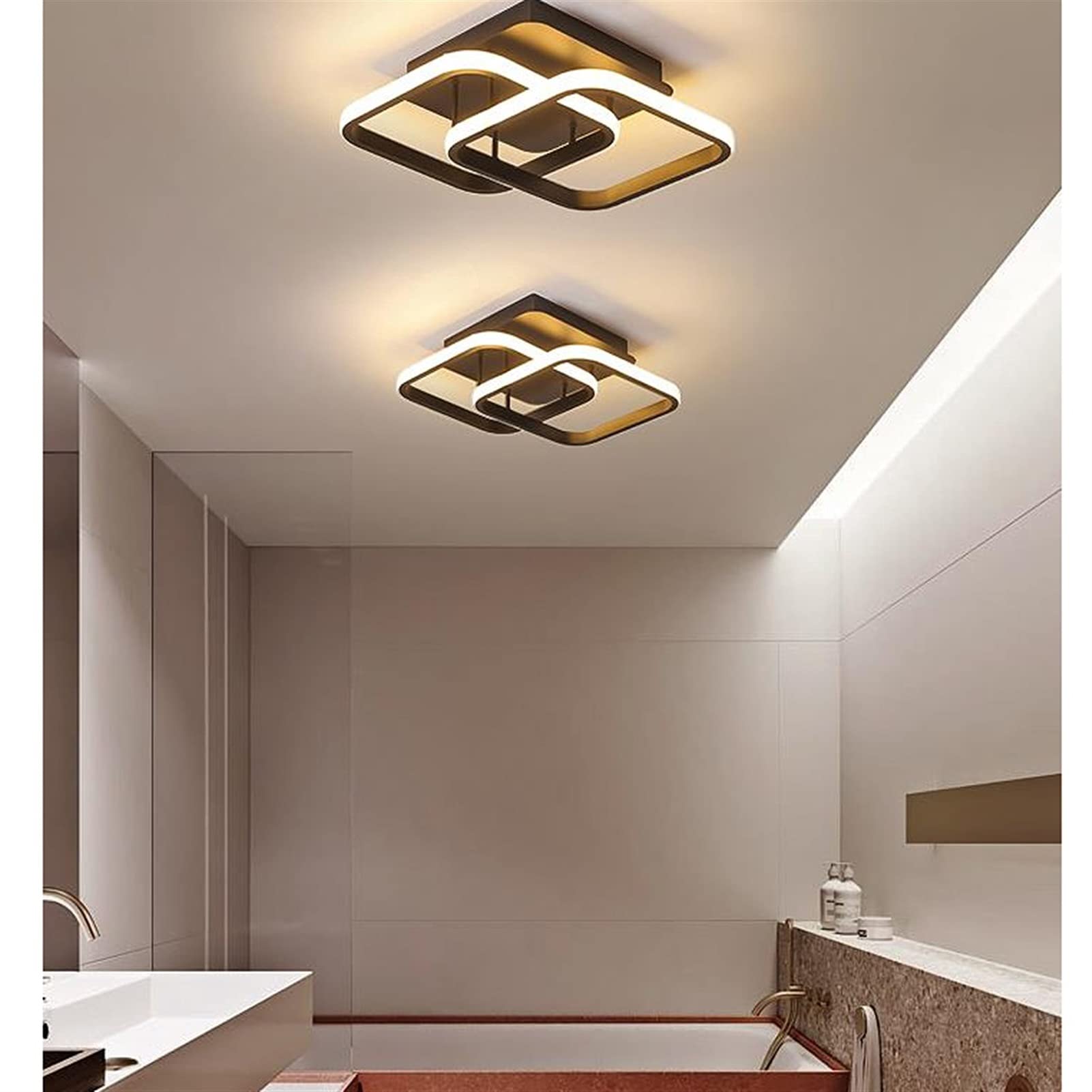 LÁMPARA TECHO CUADRADA MODERNA LED HOGAR CALIDAD RONDON - 8