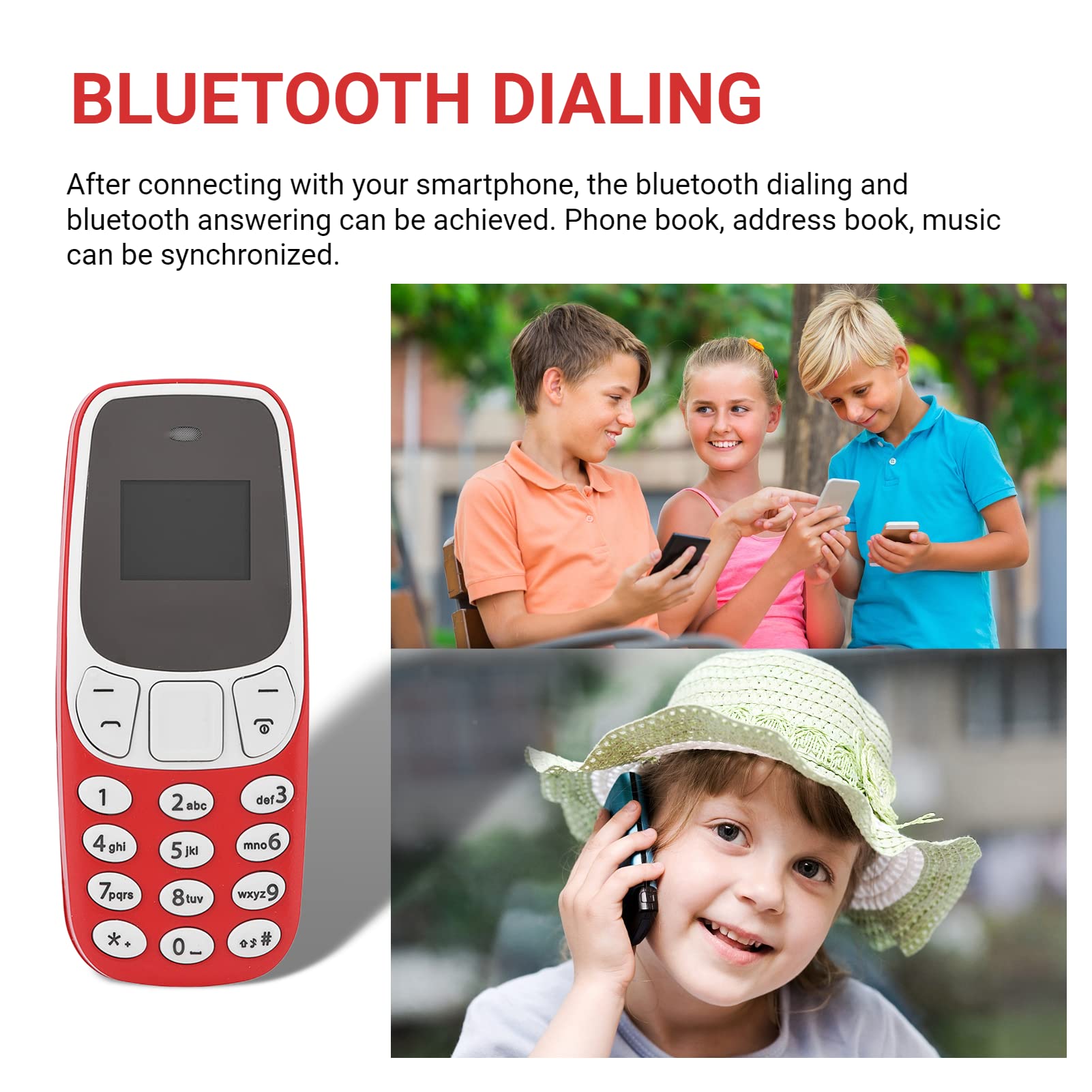 MINI TELÉFONO 1/4 DE LUZ & DISEÑO DOBLE SIM MARCACIÓN BLUETOOTH VOZ RONDON - 3
