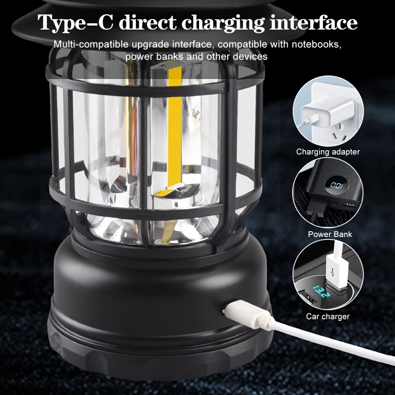 LÁMPARA LED 1/4 DE LUZ & DISEÑO NUEVO QUEROSENO ACAMPAR AA USB CAMPING EXTERIOR RONDON - 3