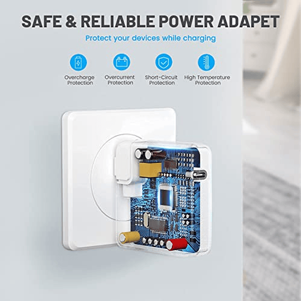 ADAPTADOR CORRIENTE CARGADOR RÁPIDO USB C PORTATIL RONDON - 1