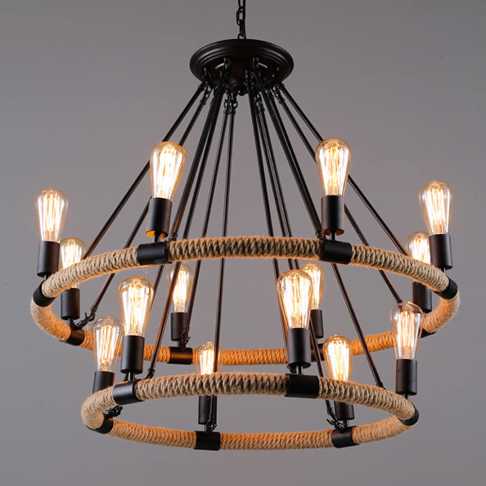 LÁMPARA ARAÑA INDUSTRIAL LUCE VELA DOBLE REDONDA RONDON - 6