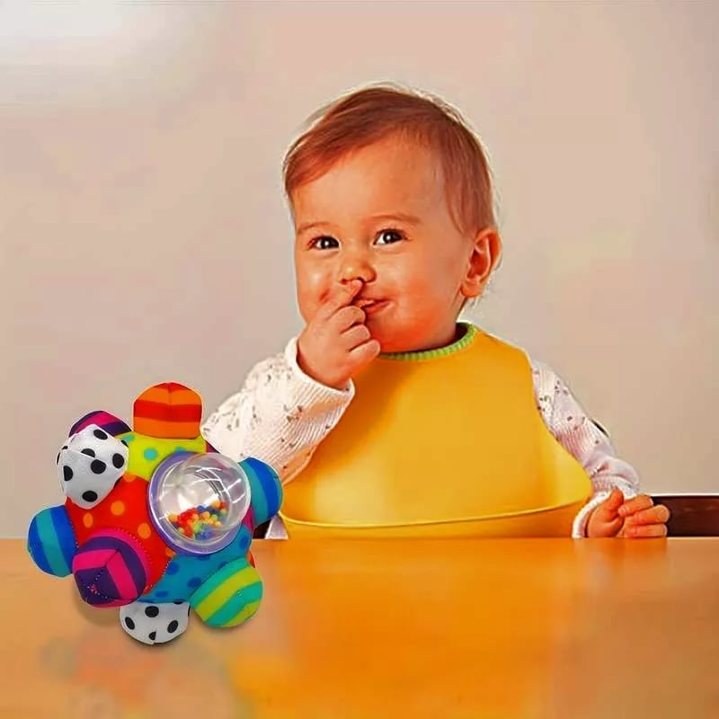 SONAJEROS SENSORIALES PELUCHE KXLY MULTICOLOR BEBÉ BOLA DE PELUCHE RONDON - 1