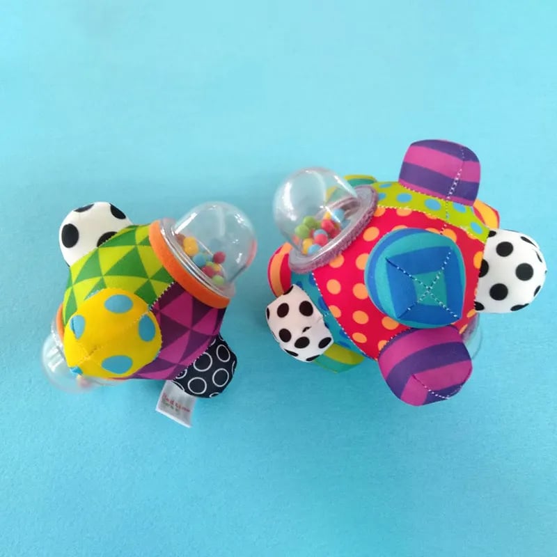 SONAJEROS SENSORIALES PELUCHE KXLY MULTICOLOR BEBÉ BOLA DE PELUCHE RONDON - 2