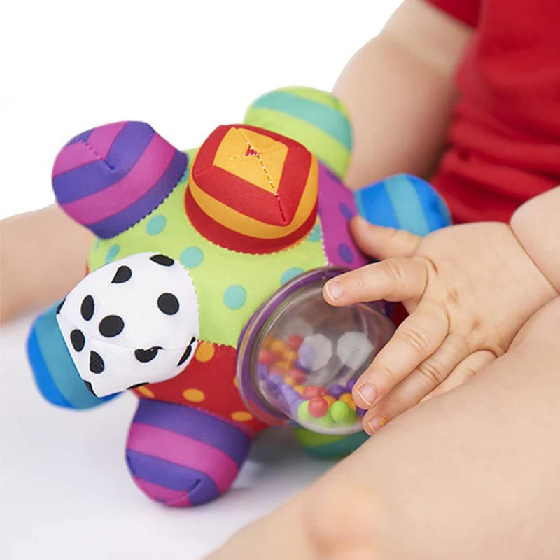 SONAJEROS SENSORIALES PELUCHE KXLY MULTICOLOR BEBÉ BOLA DE PELUCHE RONDON - 5