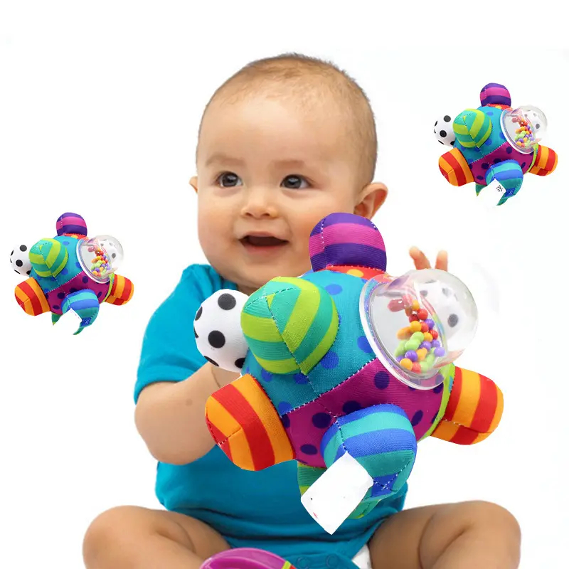 SONAJEROS SENSORIALES PELUCHE KXLY MULTICOLOR BEBÉ BOLA DE PELUCHE RONDON - 7