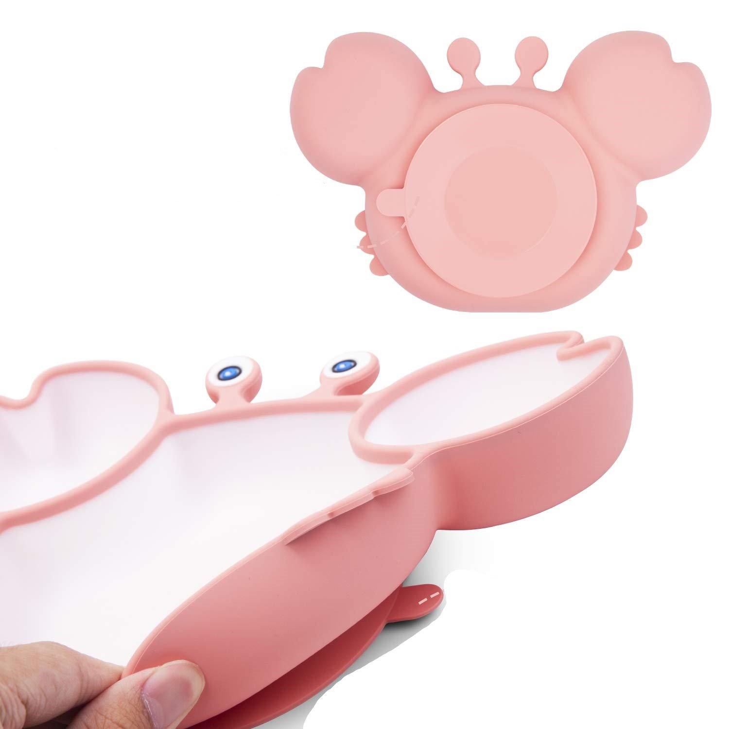 PLATO MODERN BABY ALIMENTAR BEBÉ CANGREJO COMIDA ANTIDESLIZANTE RONDON MULTICOLOR - 3