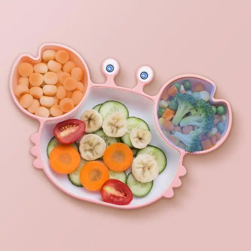 PLATO MODERN BABY ALIMENTAR BEBÉ CANGREJO COMIDA ANTIDESLIZANTE RONDON MULTICOLOR - 7