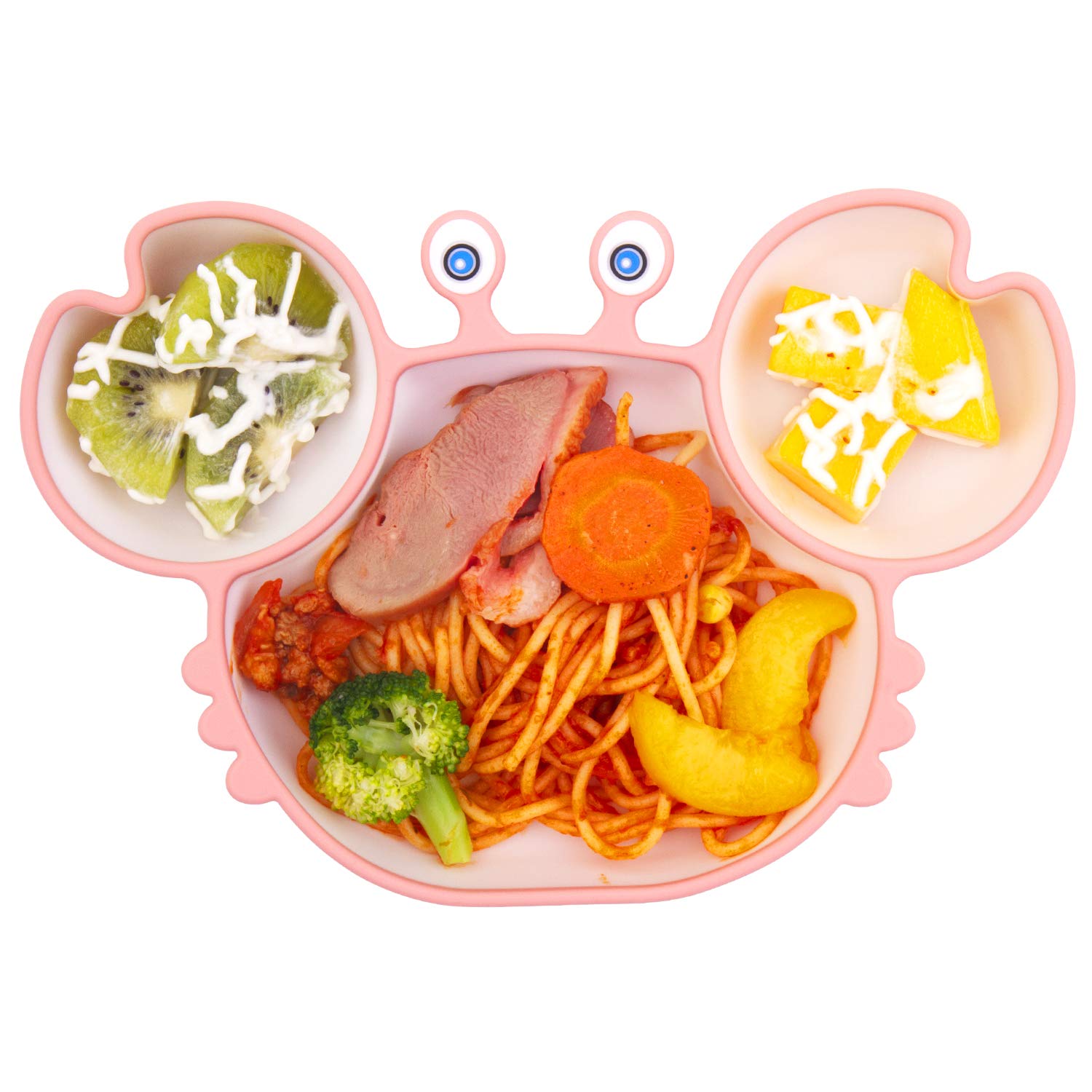 PLATO MODERN BABY ALIMENTAR BEBÉ CANGREJO COMIDA ANTIDESLIZANTE RONDON MULTICOLOR - 8