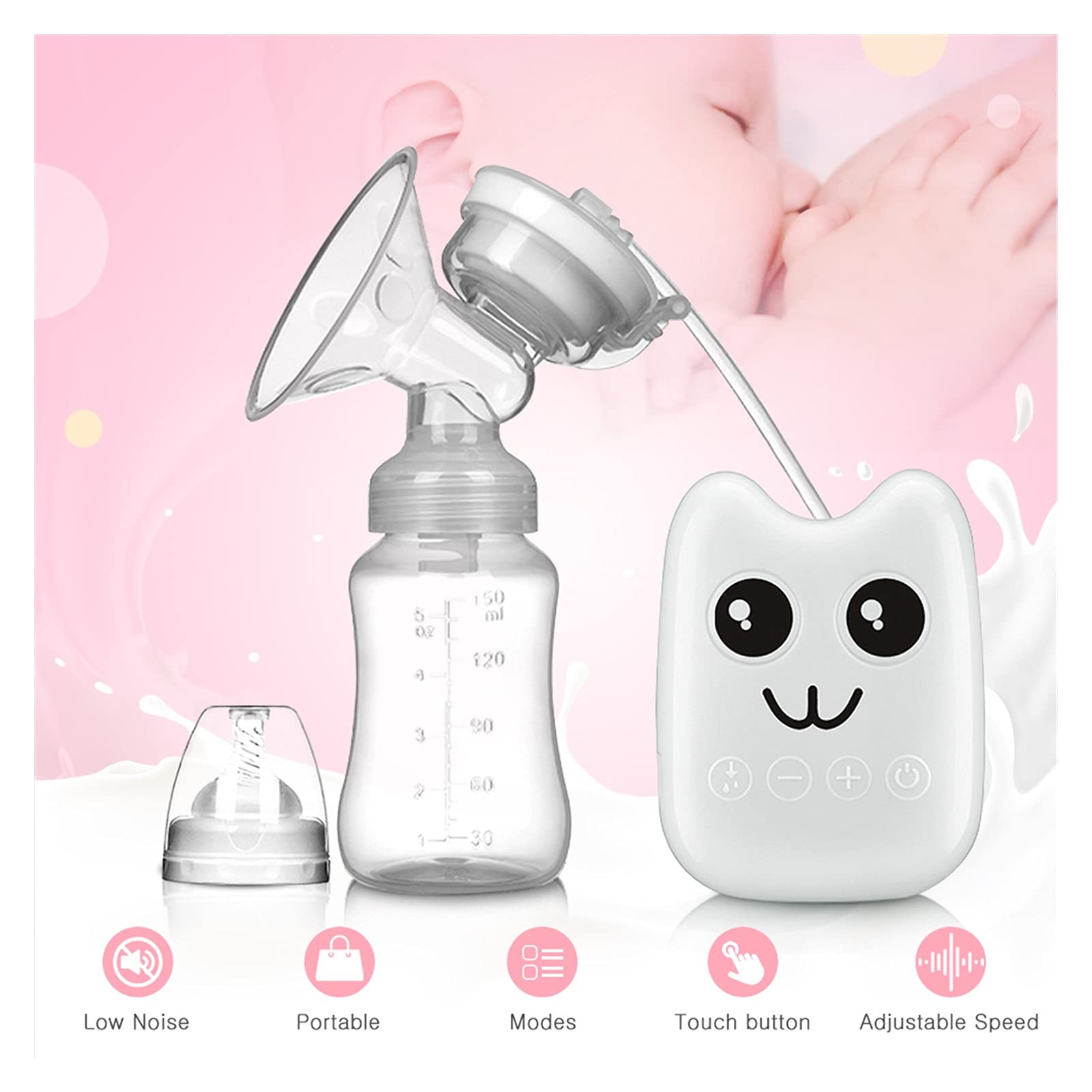 EXTRACTOR LECHE MODERN BABY MULTICOLOR ELÉCTRICO MATERNO RECOLECTOR LECHE RONDON - 4