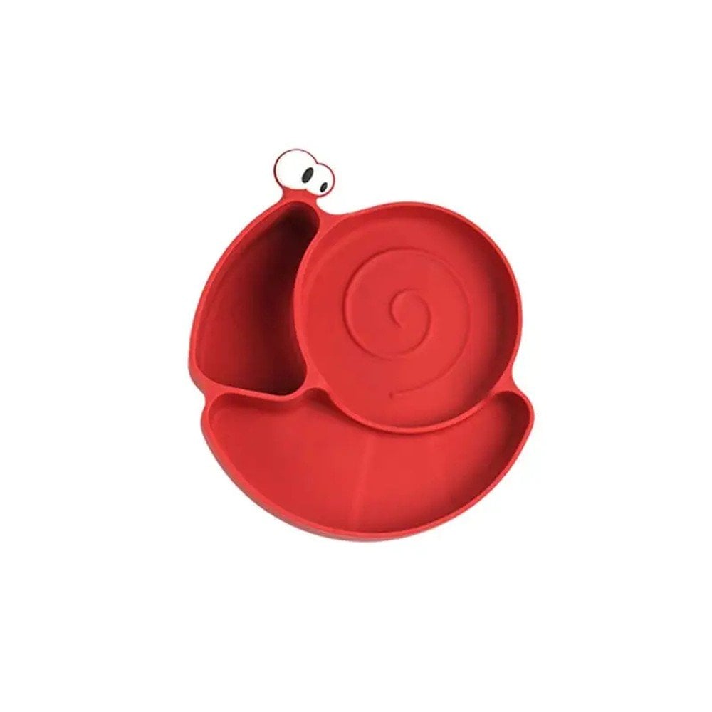 PLATO MODERN BABY BEBÉS ANTIDESLIZANTE SILICONA VENTOSA CARACOL RONDON MULTICOLOR - 4