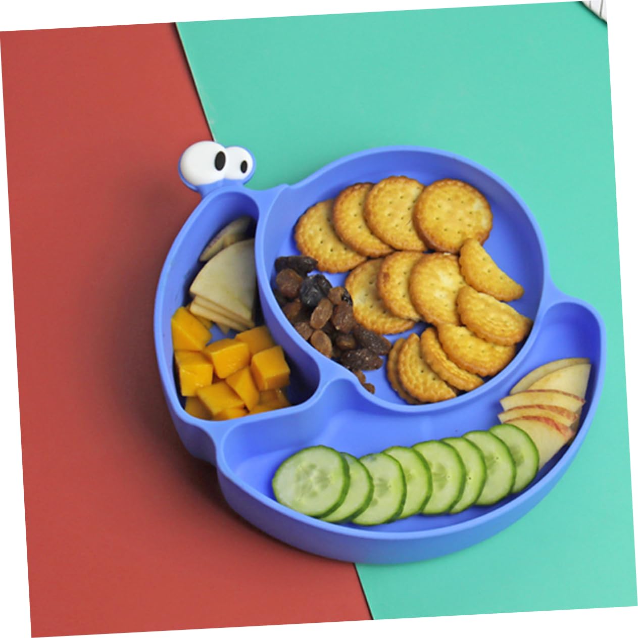 PLATO MODERN BABY BEBÉS ANTIDESLIZANTE SILICONA VENTOSA CARACOL RONDON MULTICOLOR - 7