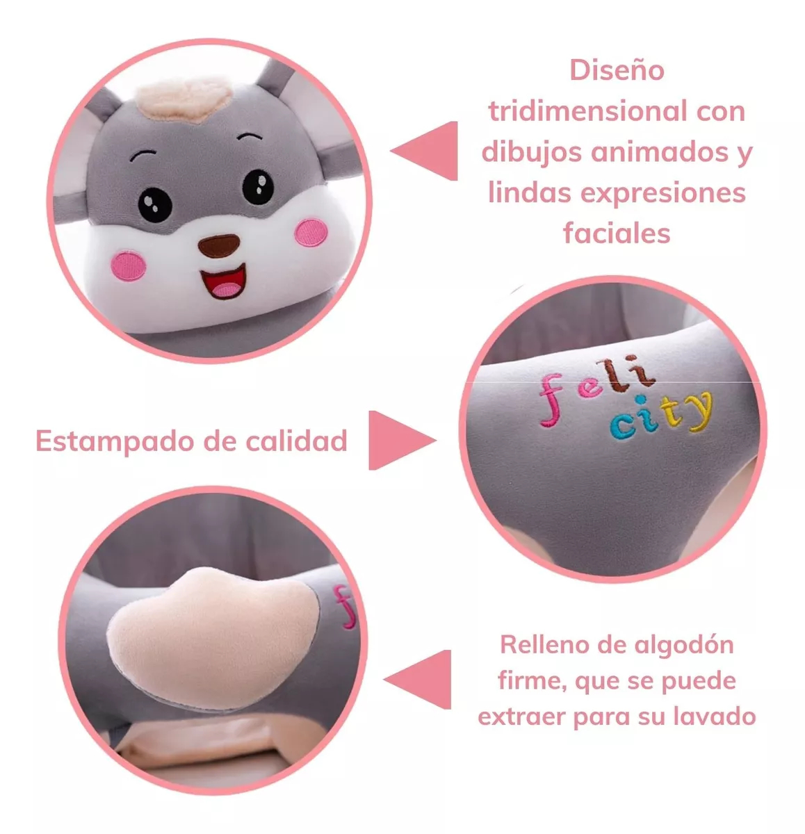 ASIENTO NIÑOS SONAJERO APOYO BEBE NIÑOS GUAGUA FELPA RONDON - 8